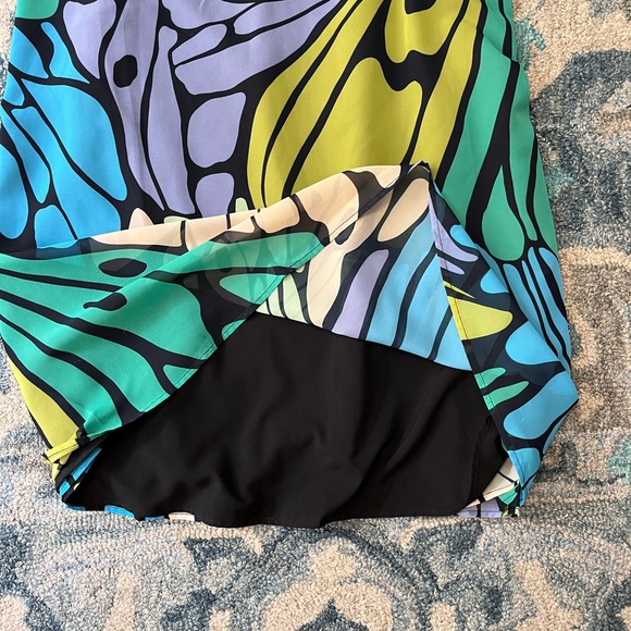 NWT - Sam Edelman Butterfly Trapeze Maxi Dress - Turquoise Multi - Size M - Picture 5 of 9